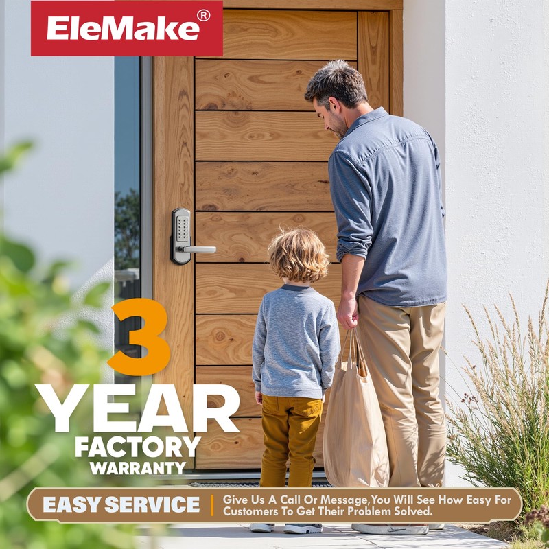 Elemake Keypad Door Lock, Keyless Entry Door Lock Mechanical Lock