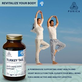 PURICA PURICA Turkey Tail (Coriolus) Powder - Organic Turkey Tail Mushroom Supplement - 100g