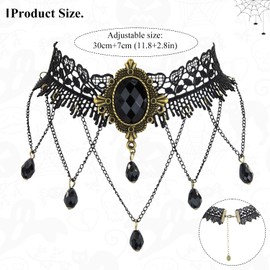 CHEERYMAGIC Black Lace Choker Necklace, Gothic Lace Choker Necklace, Punk Party Gothic Vintage Choker Necklaces for Women,Vampire Choker with Teardrop Pendant for Girls A9HLSSJXL