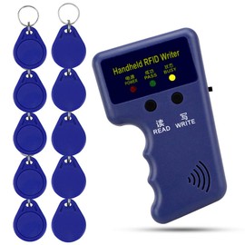 OBO HANDS Handheld 125KHz RFID Blocking Reader Writer Copier Duplicater + 10pcs Writable T5577 Key Cards