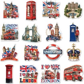 16PCS London Fridge Magnets, England London Icons Themed Refrigerator Locker Office Decorations Magnetic, Souvenir Gifts