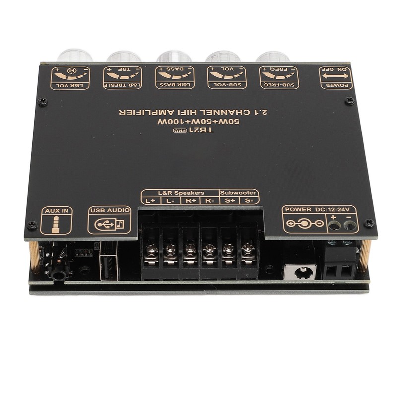 2.1 Channel Bluetooth Power Amplifier Board 50Wx2 Plus 100W Interference