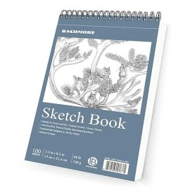 BB Renewed ArtPro Sketchpad - 5.5X8.5 Inch, 100 Sheets Spiral Bound Sketch Book for Artists