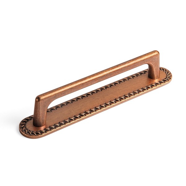Goo-Ki Antique Copper Cabinet Pulls with Backplate- (2 Pack) 5''(128MM)