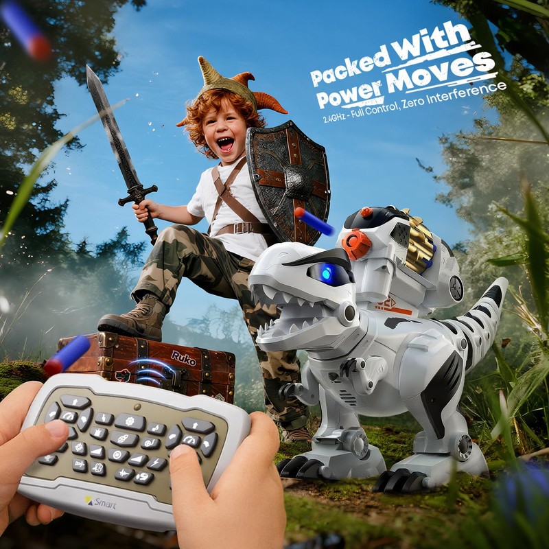 Ruko 8809 Remote Control Robot Dinosaur Toys for Kids, Large