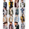 BUYER CH30a 100% Pure Cashmere Checkered Scarf, 19 Patterns, Men's,