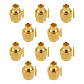 Vecys 10 PCS SMA Connectors SMA Male Solder Connector for RG402 .141" Semi-Rigid RF Coax Cable