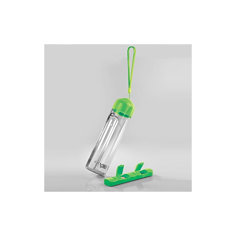 Portable 3-in-1 Water Bottle & Pill Organizer - 400ml