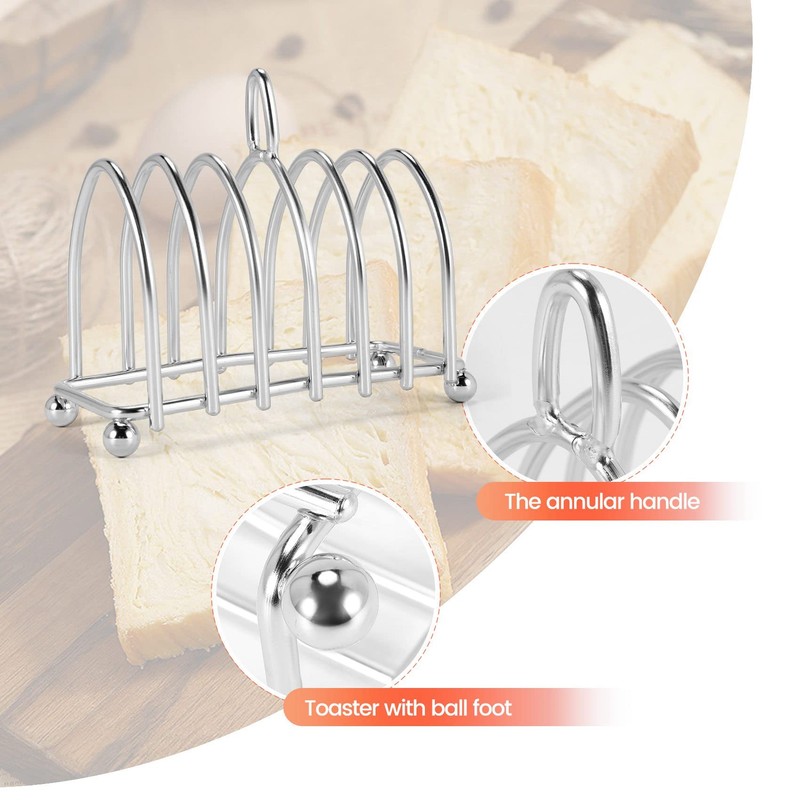 Restrdt Toast Bread Rack Holder 6 Steel Toast Rack with