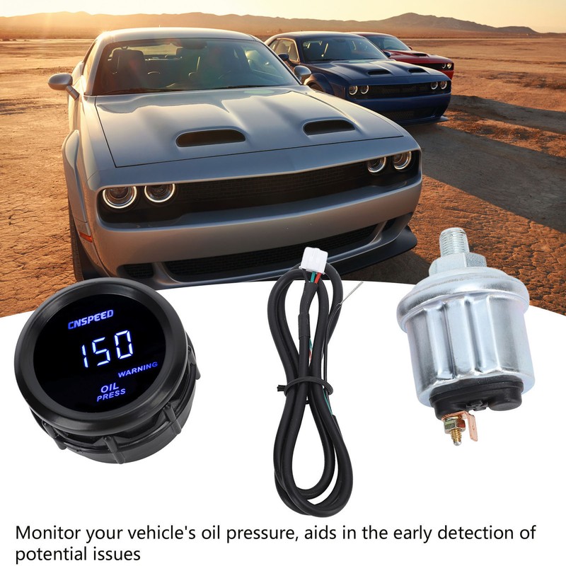 52mm Digital Oil Pressure Gauge Oil Press Meter with Blue
