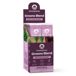 Amazing Grass Greens Blend Antioxidant: Super Greens Powder Smoothie Mix with Organic Spirulina, Beet Root Powder, Elderberry & Probiotics, Sweet Berry, 15 Servings (Packaging May Vary)