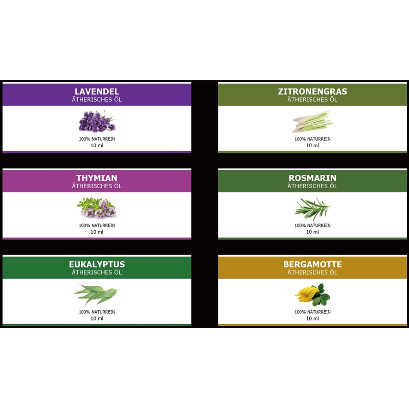 Aktobis Essential Oil Set 100% Pure Natural 6 x 10ml