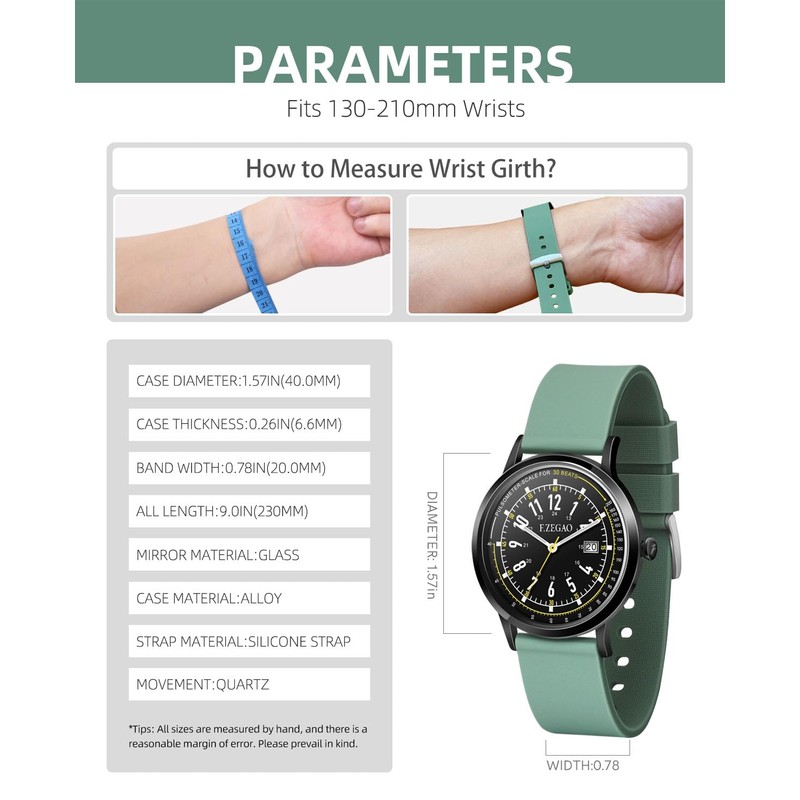F.ZEGAO Nurse Watch with Second Hand Nursing, Calendar Pulsometer Watch