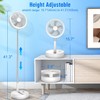 LIPETY 9" Portable Oscillating Standing Fan - 7200mAh Rechargeable Battery