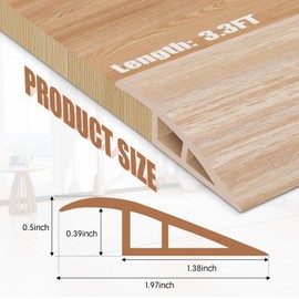 Floor Transition Strip Door Threshold 39" Floor Transition Reducer Trim on The Edges Threshold Strip Self Adhesive Suitable for Doorways, Tiles, Carpet