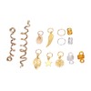 206pcs Dreadlocks Hair Jewelry Rings DIY Alloy Metal Golden Silver