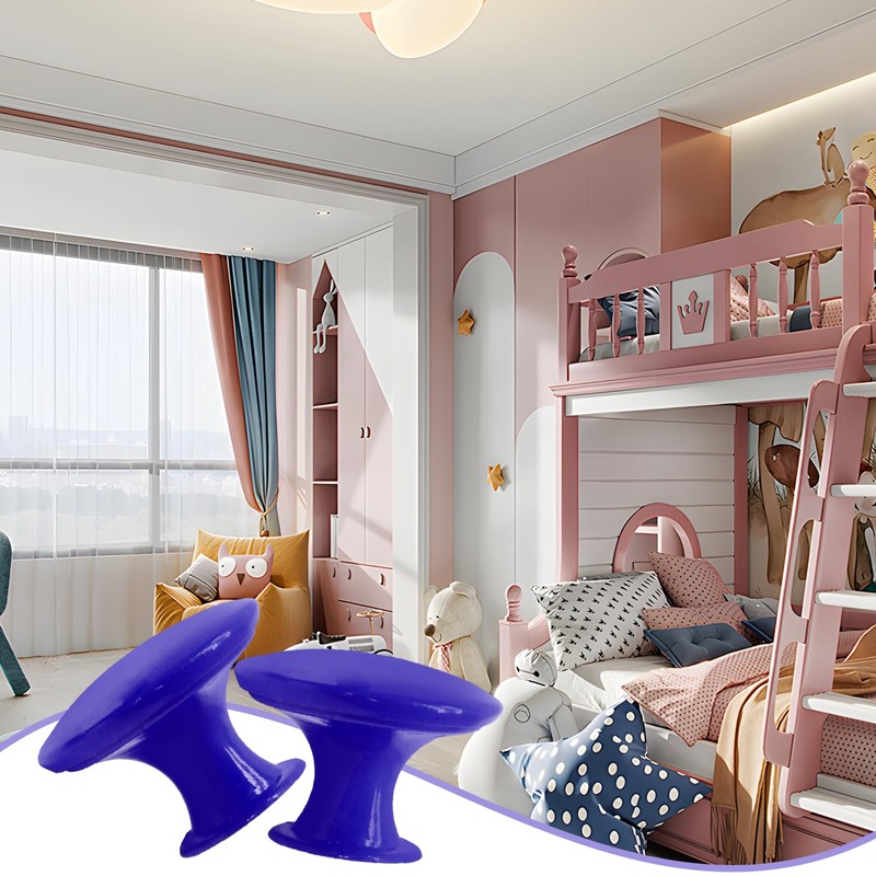 Zorveiio 10Pcs Royal Blue Round Cabinet Knobs, Metal Drawer Knobs