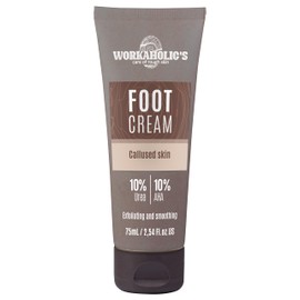 WORKAHOLIC'S Advanced Foot Cream with 10% UREA and 10% AHA for Exfoliating and Smoothing Callused Skin, 75ml