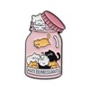 Cute Cartoon Cat in Pink Bottle Enamel Brooch for Women