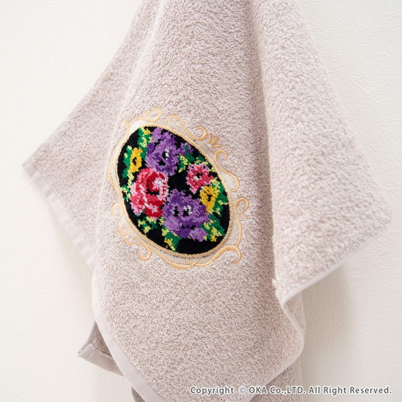 OKA Face Towel, Pink, Approx. 13.0 x 31.5 inches (33