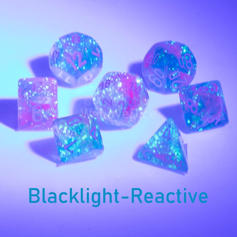 Nebula Polyhedral Wisteria/White Luminary 7-Die Set