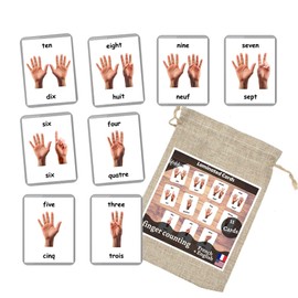 French English Bilingual Flash Cards | Learn French Language | Montessori Cards | Choose Your Set (Counting)