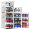Seseno 12 Pack Shoe Organizer Storage Bins Clear Plastic Stackable