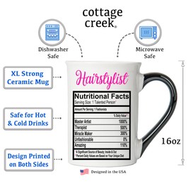 Cottage Creek Hairstylist Mug, 16 oz, Ceramic, Microwave Safe, Great for Home, Hair Stylist Gift