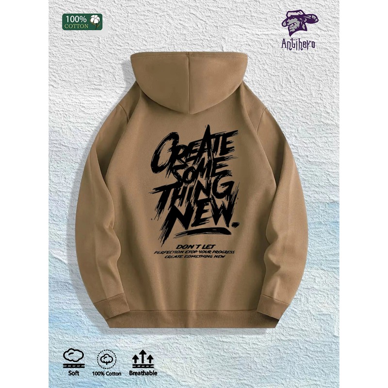 CREATE SOMETHING NEW Motivational Hoodie 100% Cotton US Warehouse 7