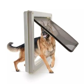 Petdoor 펫도어 출입문 강아지 30kg이하 방문 개구멍 대형 안전문 [C. 갈색] Pet Door Entrance for Dogs Under 30kg Large Safety Door [C. Brown]