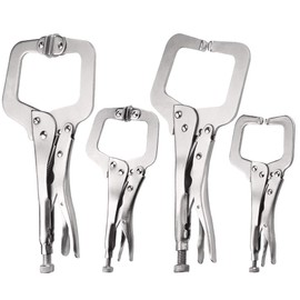 C-Locking Pliers, 6 inch & 11 inch C-Clamp Locking Pliers, Nickel Plated, Welding Vise Grip Clamps for Woodworking, Welding, Car Body Panel
