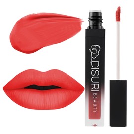 DISURI Beauty Matte Liquid Lipstick for Girls & Women - Non-Sticky & Matte Lipstick Long Lasting 12-0.8 FL Oz - Perfect for Any Occasion - Cruelty Free Lipstick - (Ms Popular: 44)