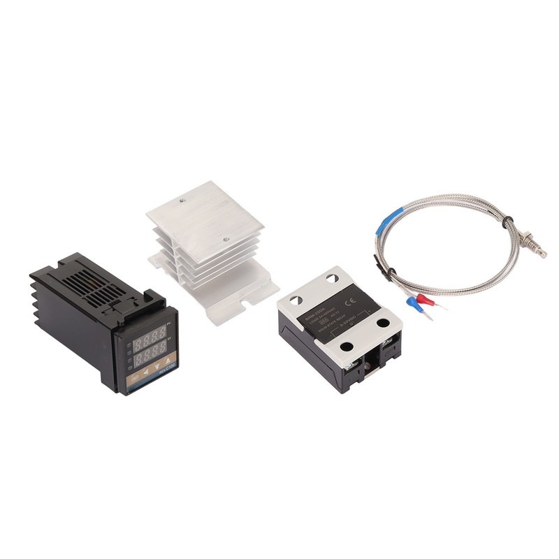 PID Temperature Controller Set K Type Thermocouple Heat Sink Relay