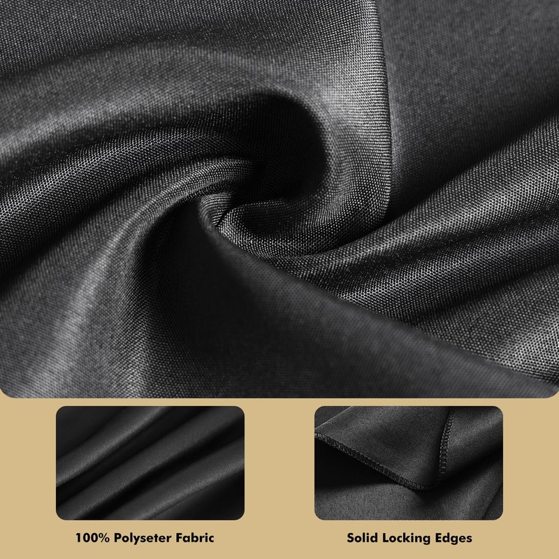 Fixwal Black Tablecloth Rectangle 60 x 84 Inch, 2 Pack