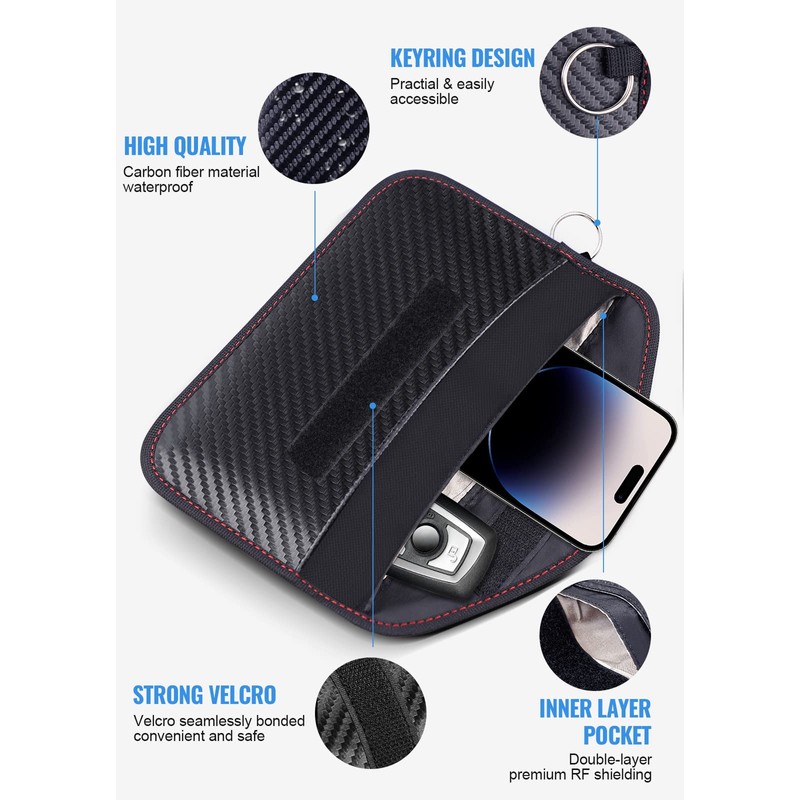 lanpard Keyless Go Protection Car Key Faraday Bag 2X Large
