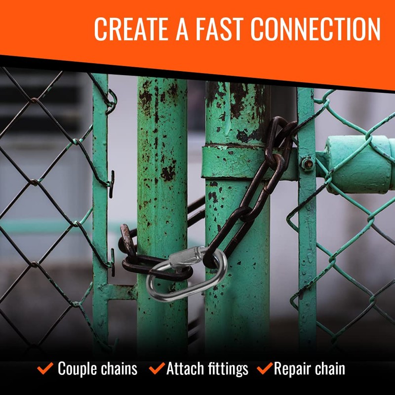 Yardware etcetera クイックリンク 3/16インチ 亜鉛メッキ 10個パック チェーンリンク