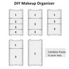 JessLab U-Shape Makeup Organizer, 4-Compartment PET Cosmetic Storage Box with