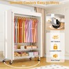 ULIFHOME P6C Plus Rolling Clothes Rack with Cover, Covered Clothing