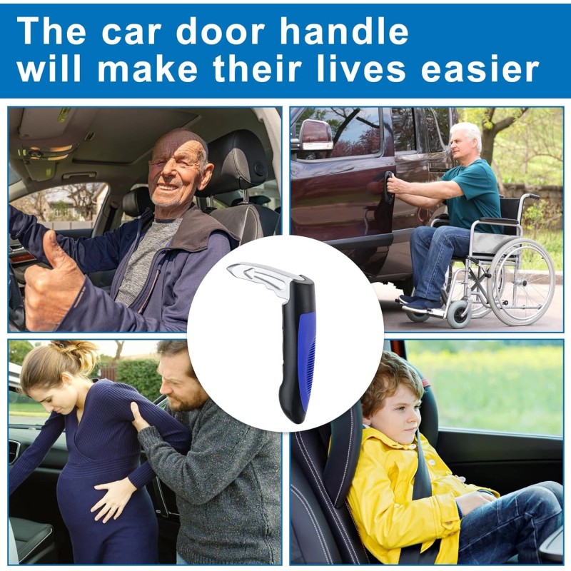 Husfunov Car Door Handle for Elderly, Assist Support Blue-1Pcs