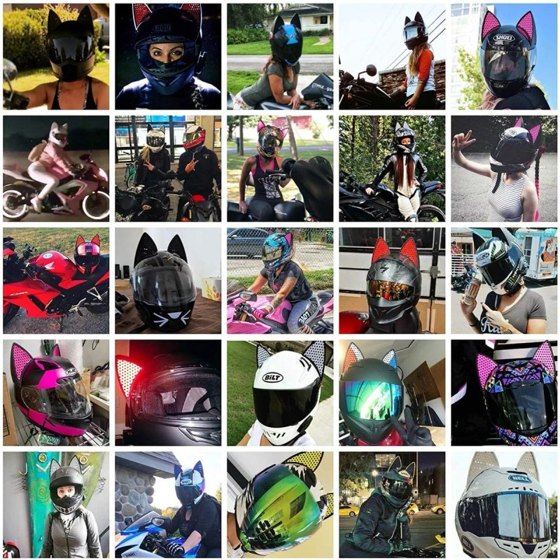 generic Casco De Motocicleta Con Orejas De Gato For Mujer,