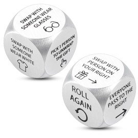 Santa Swap Gift Exchange Dice, Roll Dice Christmas Game, Stocking Stuffers for Men Women, Christmas Games for Family Adults, Gifts for Xmas Birthday Holiday Party, 2PCS Exchange Gifts Family Game