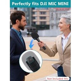 YOUSHARES Interview Microphone Handle for DJI Mic Mini, Interview Handheld Adapter for Rode Wireless Microphone with Pop Filter, Convenient for Outdoor Recording