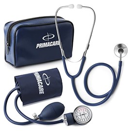Primacare DS-9194 Classic Series Pediatric Blood Pressure Kit, Long Lasting Latex Inflation System with Stethoscope and Leatherette Case, Navy