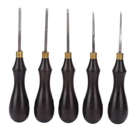 Leather Edge Beveller, Professional Leather Edge Beveller Steel Blade Ebony Handle Five Sizes Cutting beveling Leather Edge Skiver Tool DIY Leathercraft Accessories (1.8mm)