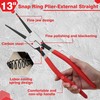 LEONTOOL 13-Inch Snap Ring Plier Heavy Duty External Circlip Pliers