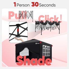 Sekey 10x10 Pop Up Canopy with 4 Sidewalls, One Push Setup Instant Outdoor Gazebo, Instant Canopy Tents with UPF50+ Top, 4 Weight Bags for Events, Beach, Patio, Camping