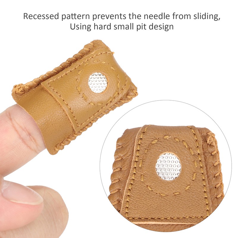 Sewing Finger Sleeve Knitting Thimble Leather Fingertip Protector Embroidery Supplies024