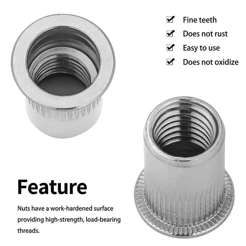 Gueenky Pack of 20 Rivet Nuts M12 Stainless Steel Rivet