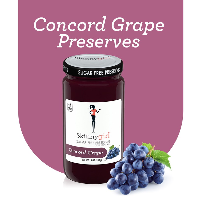 Skinnygirl Sugar Free Kosher Preserves, Concord Grape, 10 Ounce