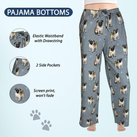 Pug Pajama Pants – Cotton Blend - All Season - Comfort Fit Lounge Pants for Women and Men – Pug Gifts